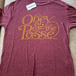 NWT OBEY Maroon T-shirt Size Small